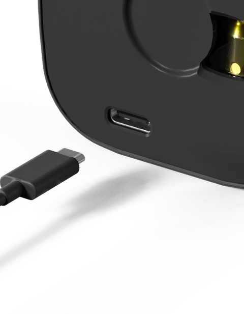 Easy USB-C rechargeable. Full flavor, zero waste.